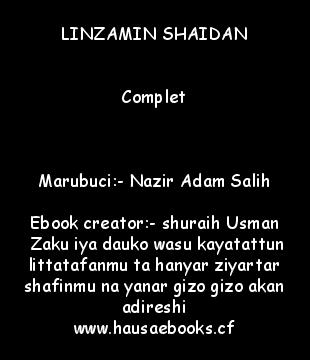 hausaebooks:- LINZAMIN SHAIDAN na Nazir Adam Salih